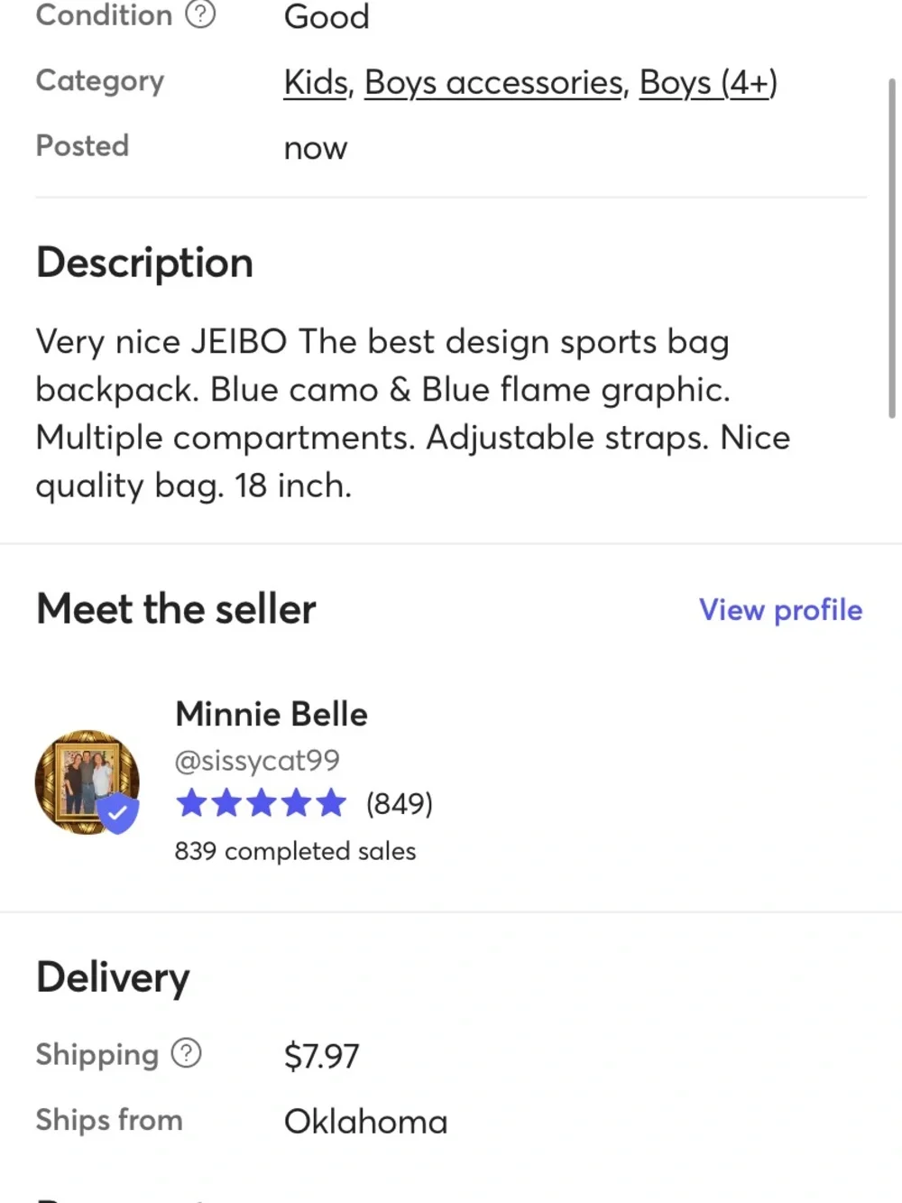 JIEBO The Best Design Sports Bag Backpack Blue Camo & Flame Graphic